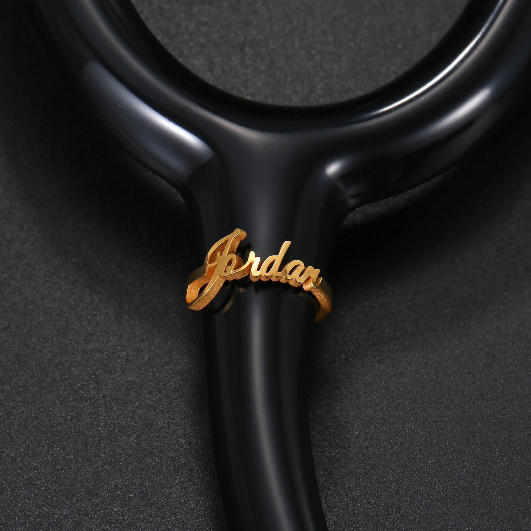

Atoztide Custom Name ID Tag Stethoscope Ring for Women Stainless Steel Jewelry Adjustable Charms Personalized Nurse Doctor Gift adjustable&silver color