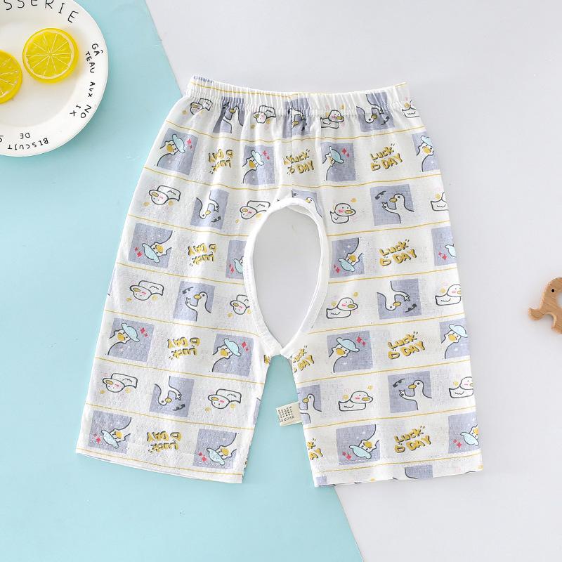 Baby Cotton Cartoon Open-Crotch Pants for Potty Training - Cool & Cute Summer Style for Infants & Toddlers