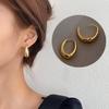 Retro U-Shaped Geometric Metal Oval Earrings for Women