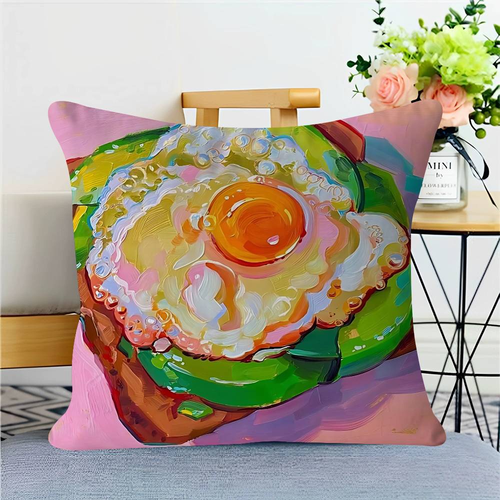 Color Food Art Pillow Cover Sofa Cushion Cover Home Room Decoration Children Gift