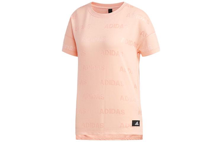 

Adidas T Shirts Women s Pink Crew Neck Moderate Straight Fit FK3519 M