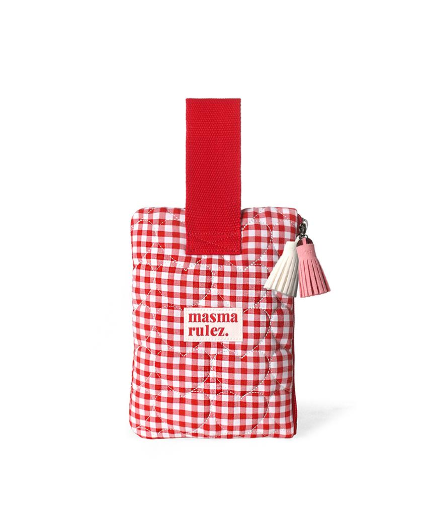 Masmarulez Strap Pouch_Heart Check Red