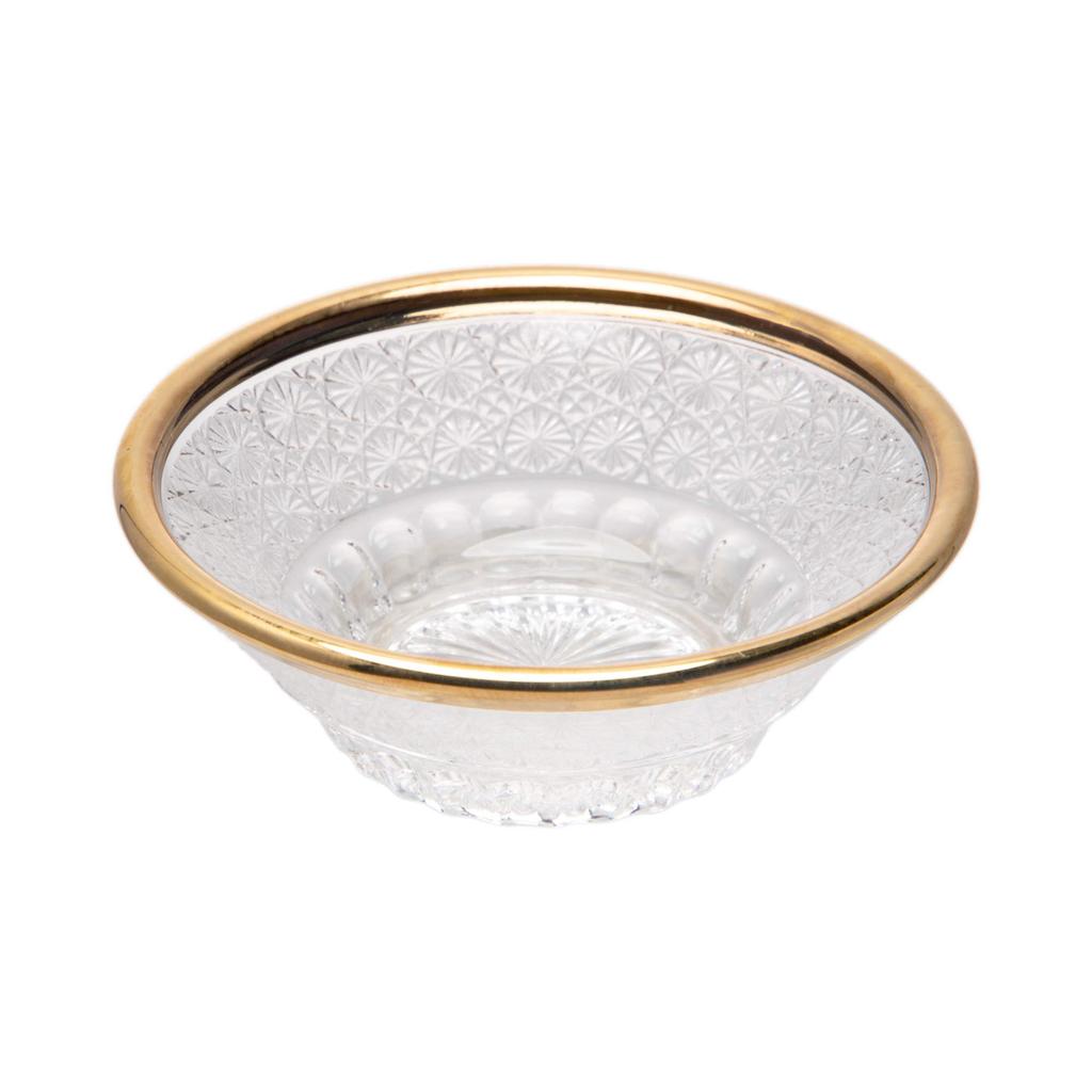 Aoyama Glass, Chiyoguchi (small sake cup/dish), approx. 7cm, Kiku (chrysanthemum) design, gold-plated, made in Japan, AMG-KM-K5G