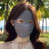 Solid Color Sunscreen Mask Sunscreen Face Scarf Face Cover Breathable Ice Silk Mask  Golf