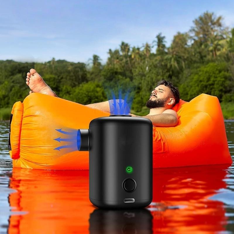 4kPa Mini Luftpumpar Bärbar Uppladdningsbar Uppblåsare För Poolleksaker Sovmattor Camping Vandring Resa