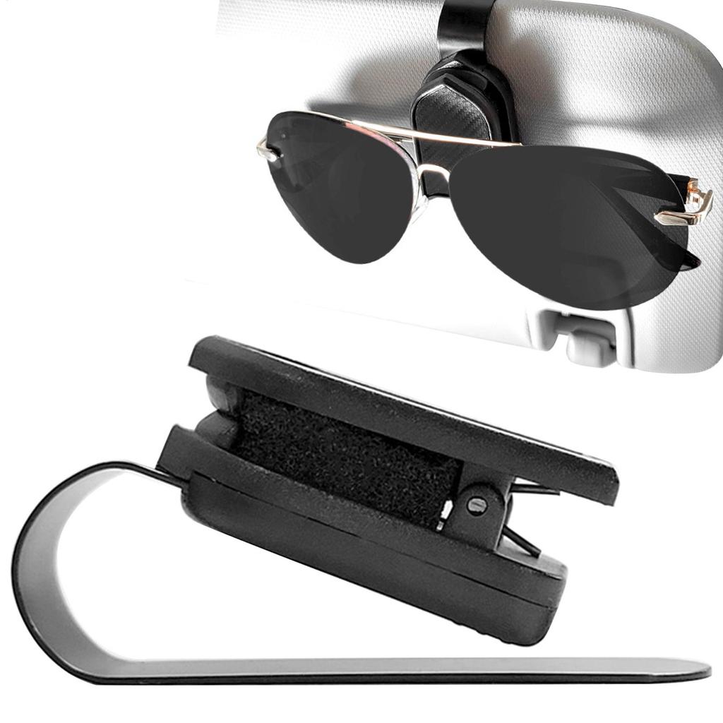 Sunglass Holder For Car Visor Clip Carbon Fiber Textured Universal Multifunctional Clip Car Glasses Holder For Money Key
