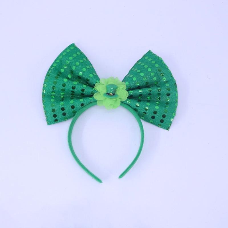 Irish Leprechaun Bowknot Hair Hoop Fashion Statement Karaoke Party Leprechaun for Irish Day Stage Photo Props