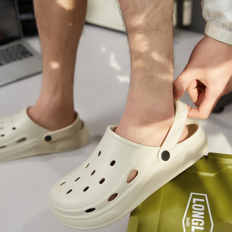 Warm Edge Hole Shoes Men's Summer Outdoor Non-slip Thick-soled New Baotou Beach Eva Cool Slippers Men