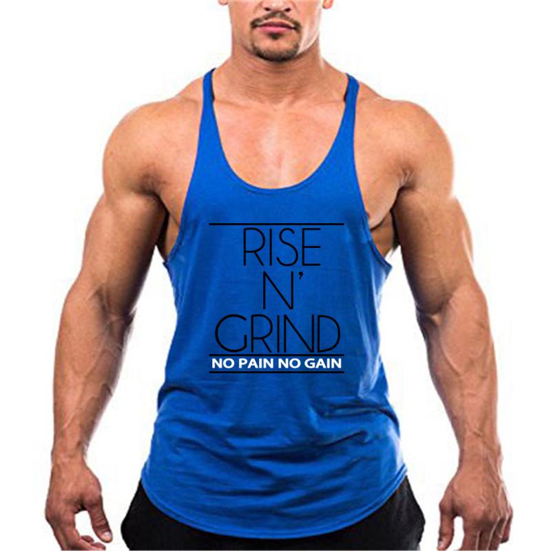 Muscleguys Muscleguys Brand Cotton Ermeløs skjorte med hettegenser Sportsklær gym Klær Fitness Menn Bodybuilding stringer tank topper singlets