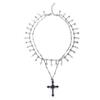 Women's Double Layered Cross Tassel Pendant Clavicle Chain - Stylish Personalized Design