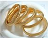 Retro Elastic Wide & Narrow Band Bracelet for Women - Gold-Plated Titanium Steel Fashion Bangle with French Personality Niche Design.