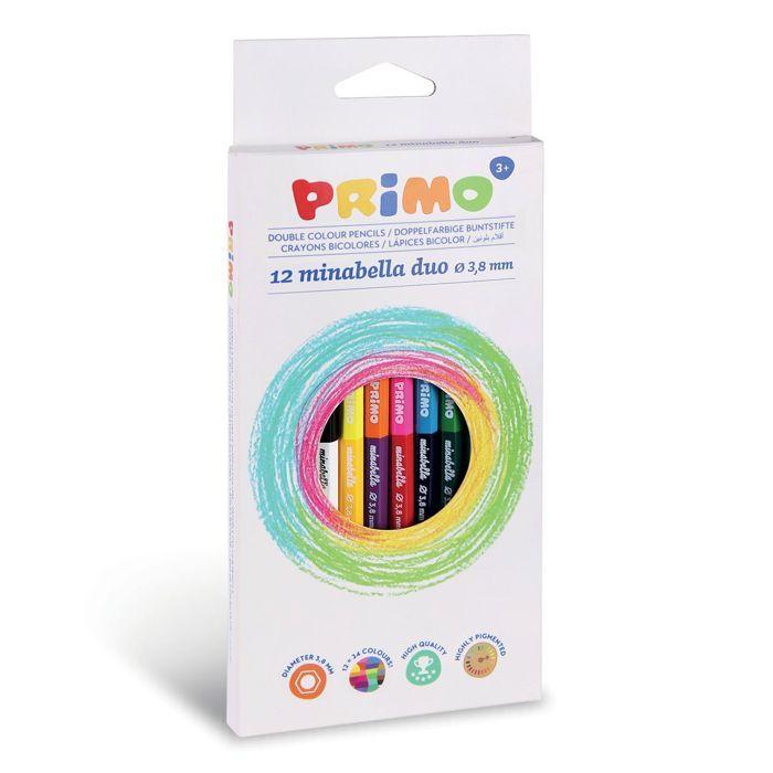 Crayons de couleur - Minabella - Duo - Hexagonaux - Bicolores - 24 couleurs