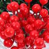 Artificial Berries Christmas Red Berry Branches for Xmas Tree Decoration Party Home Table Ornaments Red Fruit Wreath DIY Gift