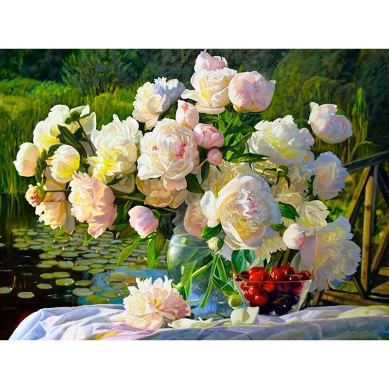 Neue 5D DIY Diamant Malerei Frische Blumen Diamant Stickerei Landschaft Kreuz Stich Volle Runde Bohrer Handwerk Wohnkultur Geschenk