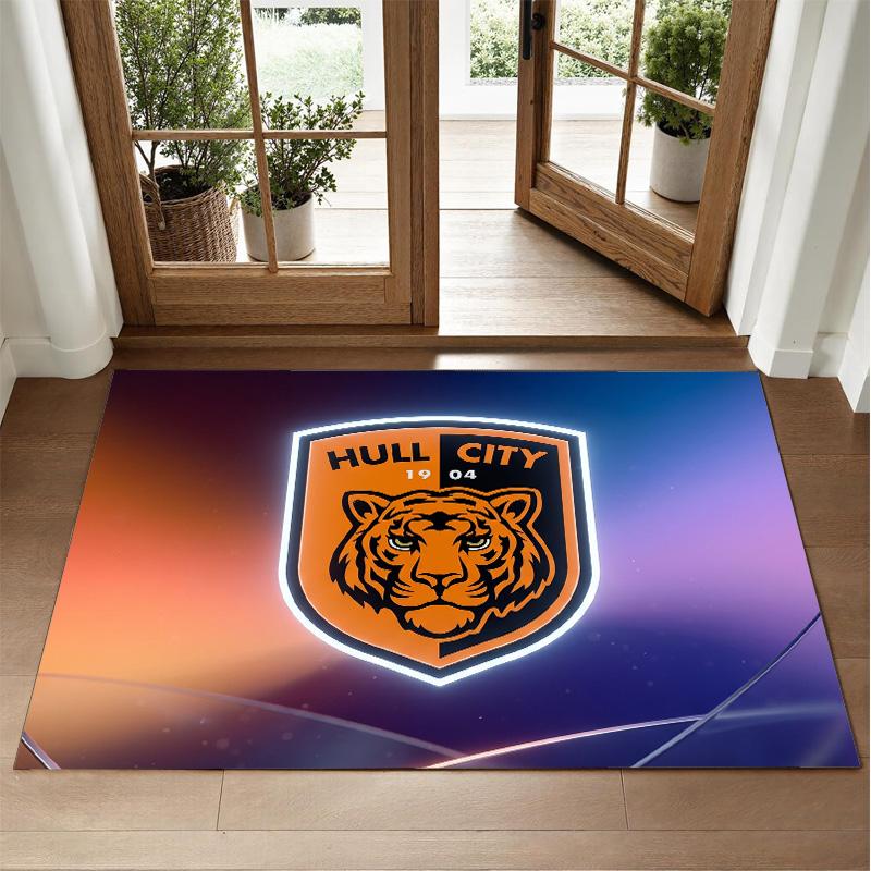 Hull City Fußball Design Kristall Samt Teppich Weiche Dekorative Matte für Schlafzimmer Eingang