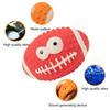 Creative Vibrant Color Squeaky Dog Pete Ball Cartoon Latex Smile Pattern Rugby Dog Toy Bite Resistant Soft Bouncy Grinding Ball Toy
