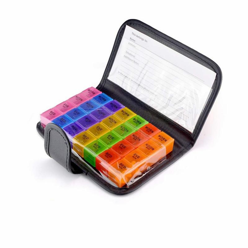 

Seven-Day 28-Grid Medicine Storage Box Waterproof And Moisture Proof With Compartment For Prescription And Medication Management