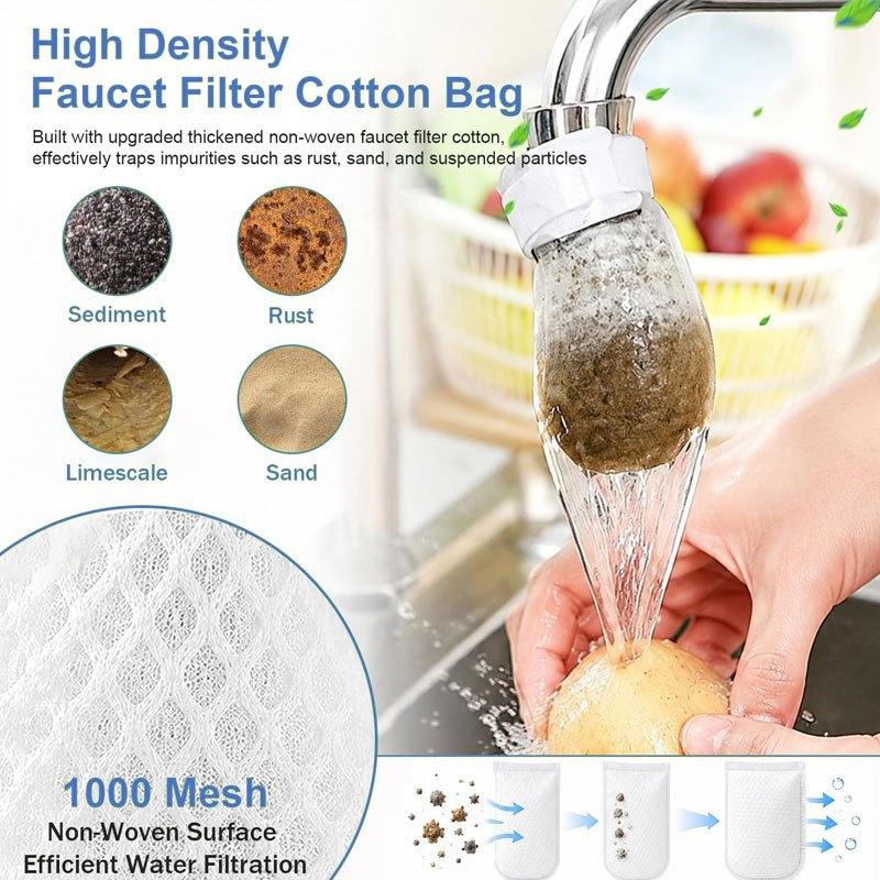 Portable Faucet Filter Cotton Water Purifier Thickened Splash-proof Disposable for Travel Hotel Stay Water Use