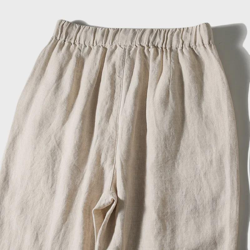Premium Linen Japanese Loose Straight Casual Cropped Pants - Breathable, Comfortable, and Versatile.