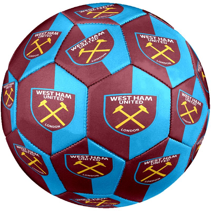 1pc West Ham United Football Club Design Soccer Ball, Standard Football Size 5 for Training Competition Outdoor Sports, Unique Present