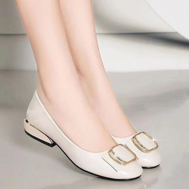 Super soft sole single shoes low heel small leather shoes spring and summer new high quality soft leather shallow mouth low top casual shoes