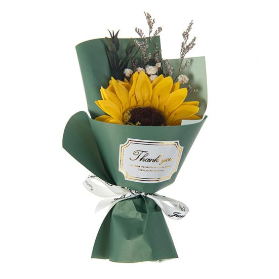

1/2Pcs Mini Fake Rose Sunflower Bouquet Handcrafted Soap Flower Petals Artificial Floral Decoration Valentine s Day Anniversary Birthday Romantic Gift 1pc зелений