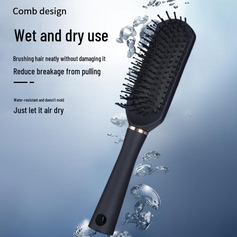 Herren Schwarzer Massagekissenkamm - Lockiges Haar Paddelbürste