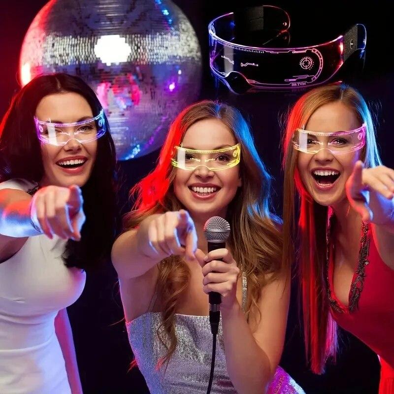 1pc, LED Glasses Glow Glasses Glow LN The Dark Cool Glasses MusicParty Decoration Christmas Neon Light Glasses