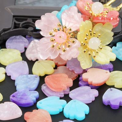 10 pendenti con ciondolo a forma di conchiglia, petali di peonia, imitazione acrilica, per realizzare gioielli e accessori antichi