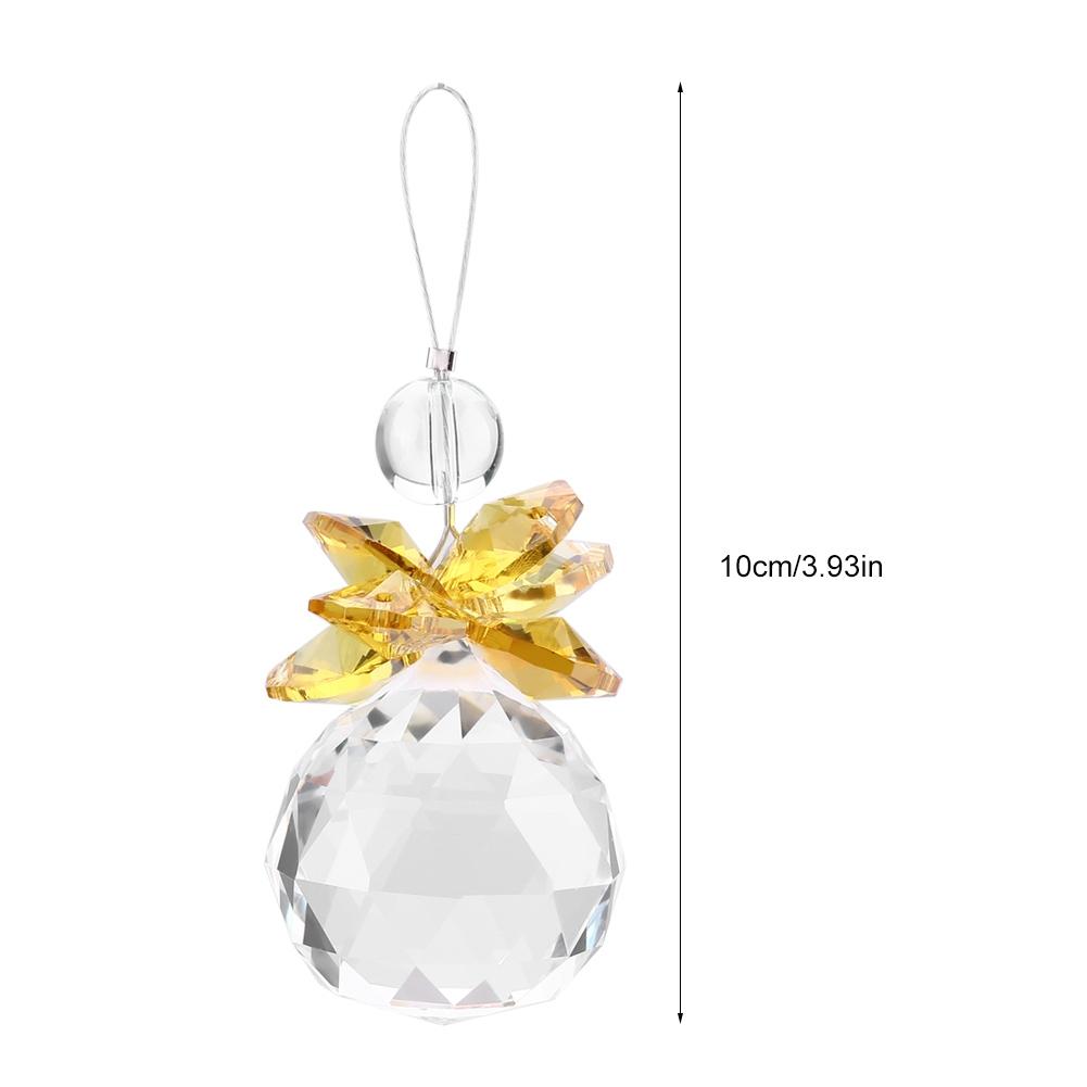 Clear K9 Crystal Suncatcher Hanging Pendant Prisms Pendant Wedding Ornament X Mas Decor Yellow