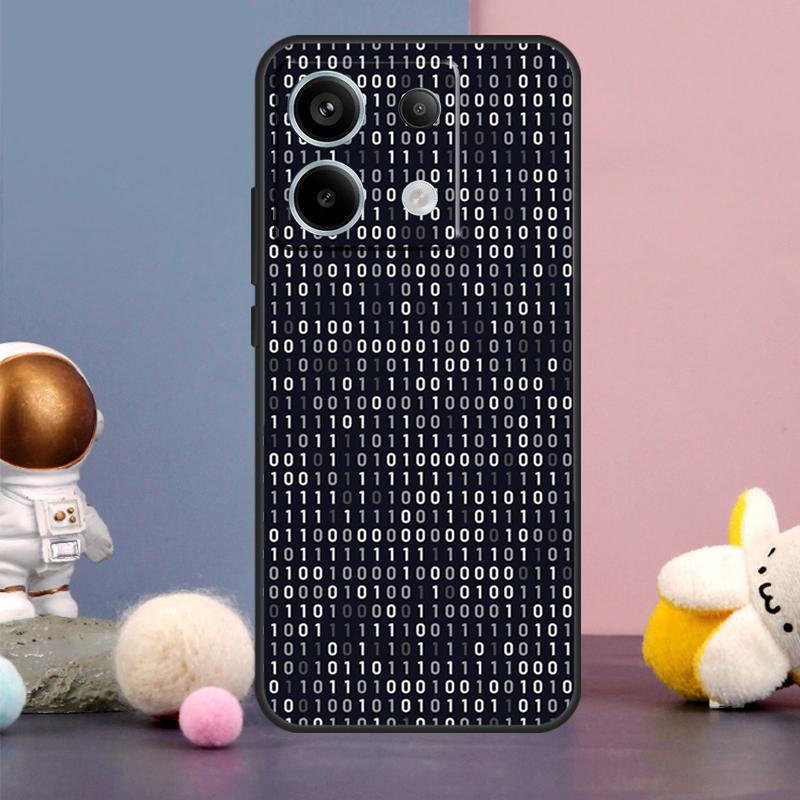 Hacker Binary Matrix Rain Cover For Xiaomi Redmi Note 13 12 11 9 10 Pro 12S 11S 10S 9S Redmi 13 12 10C 12C 13C Case