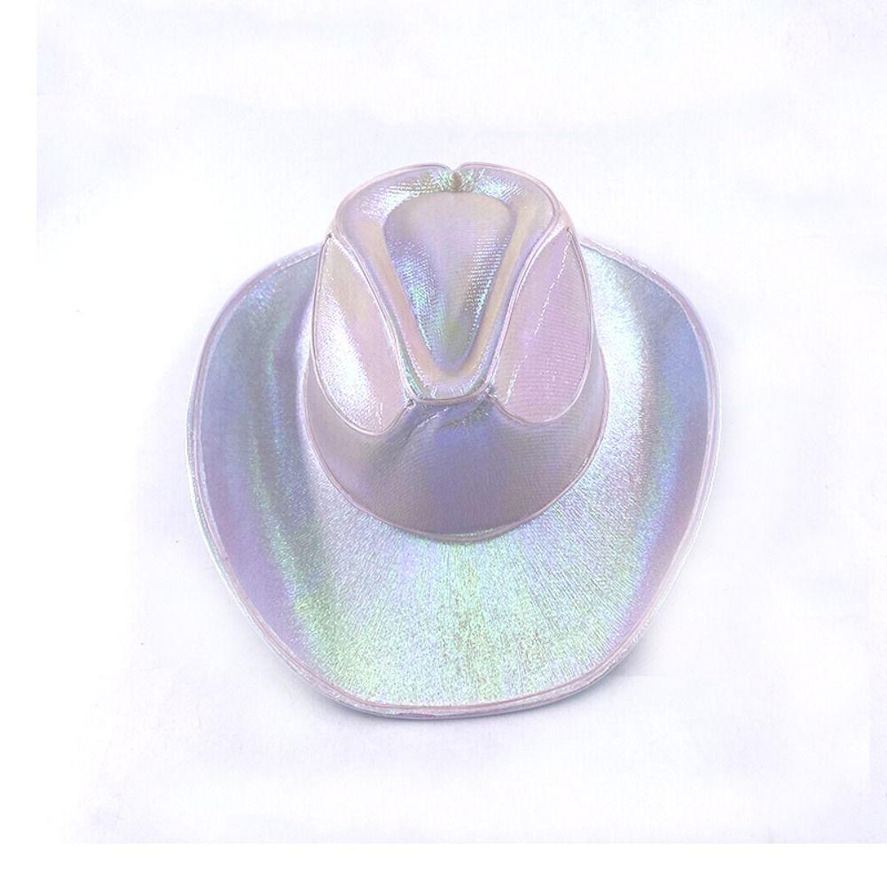Pearlescent LED Luminous Cowboy Hat Colorful Western Cowboy Hat Neon Halloween Hats Bachelor Party