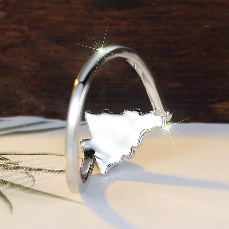 New Year Silver Color Christmas Tree Rings for Women Personality Fashion Festival Jewelry Gift