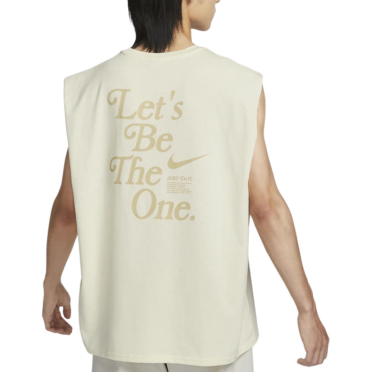 

Nike Sportswear Comfortable Round Neck Letter Print Sleeveless Vest Men Tops Coconut-Milk HM4455113 L