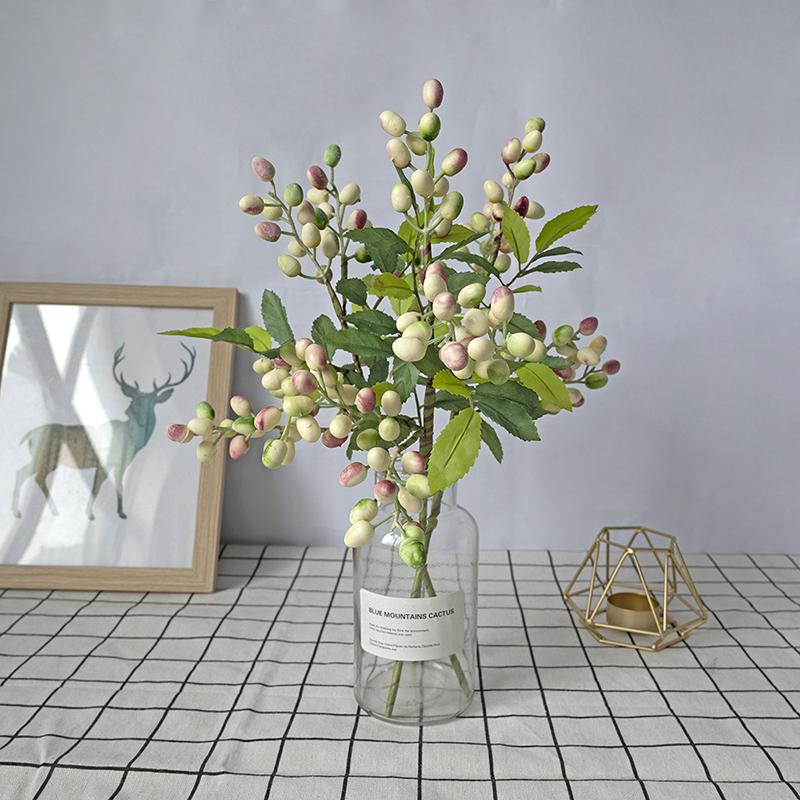Simulated Olive Fruit Berry Bean Branch Christmas Wedding Home Lobby Decoration Living Room Vase Flower Table Top Arrangement