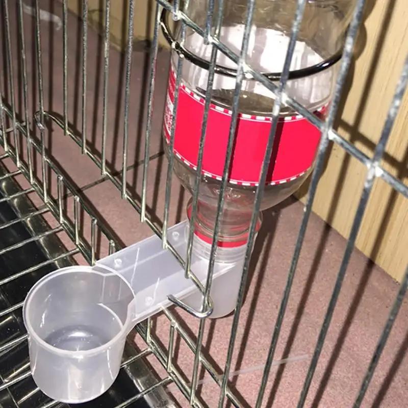 Plastic Pet Bird Drinker Feeder Water Bottle Cup Cat Chicken Pigeon Parrot Hamster Double Nozzle Guide for Family Garden.
