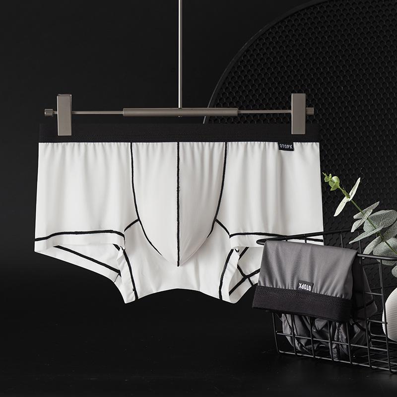 GTOPX Men's Single-Layer U-Convex Ice Silk Semi-Transparent Boxer Briefs