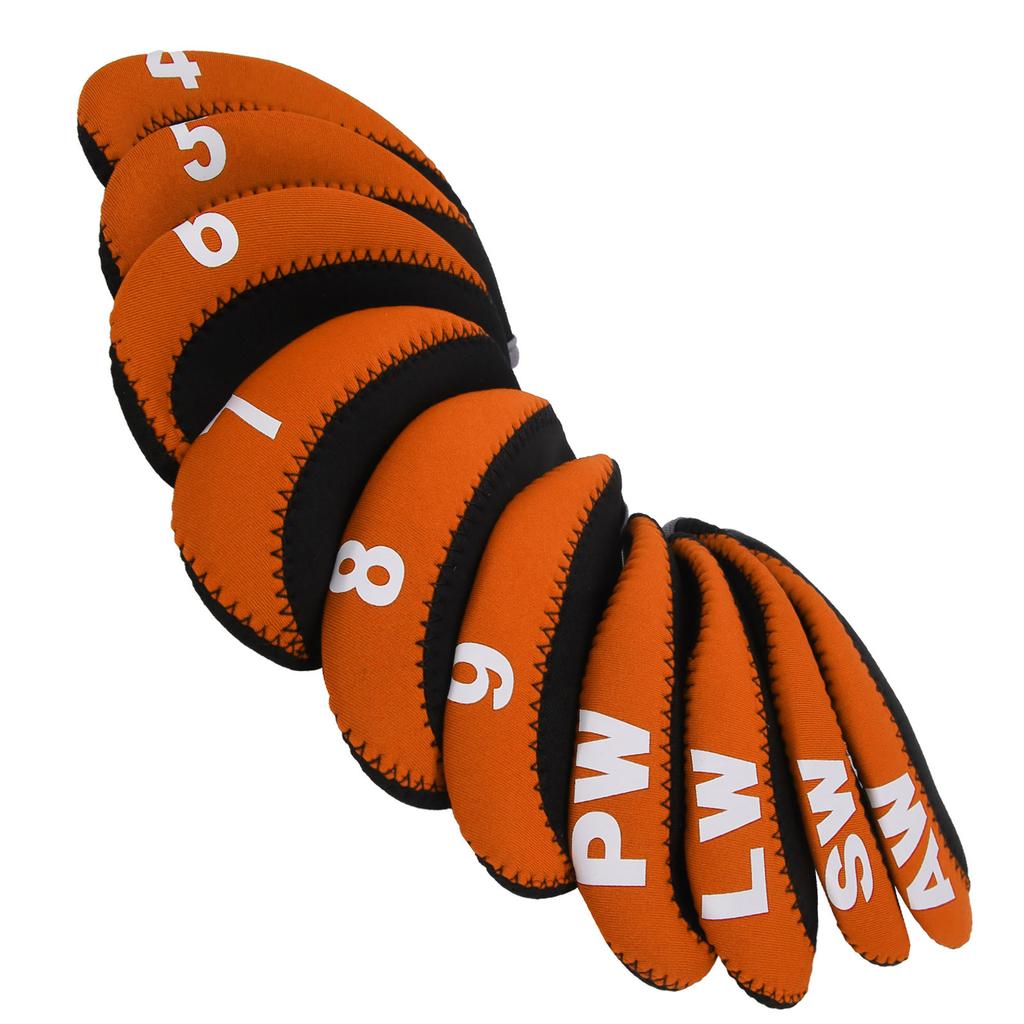 10Pcs/set Leather Golf Club Iron Head Covers Golf Putter Club Head Protect Case Set