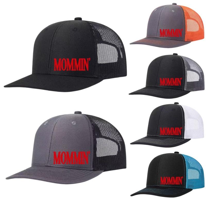 Mommin Printed Adjustable Baseball Cap Snapback Dad Hat Breathable Trucker Mesh Hat Golf Fishing Outdoor Sun Cap