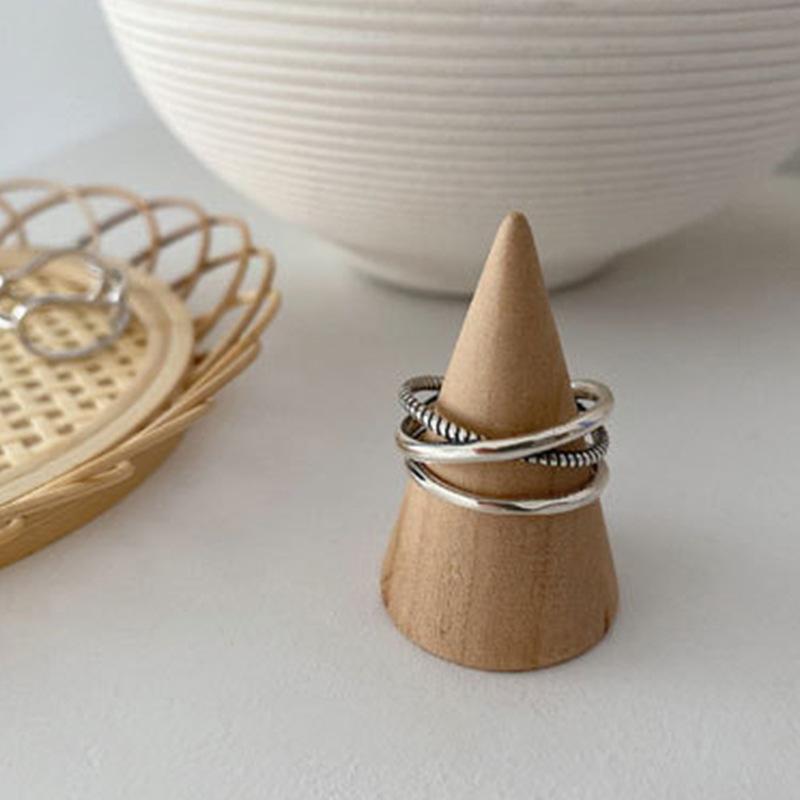 PANJBJ 925 Sterling Silver Texture Ring For Women Hollow Out Minimalism Vintage Jewelry Gift Dropshipping