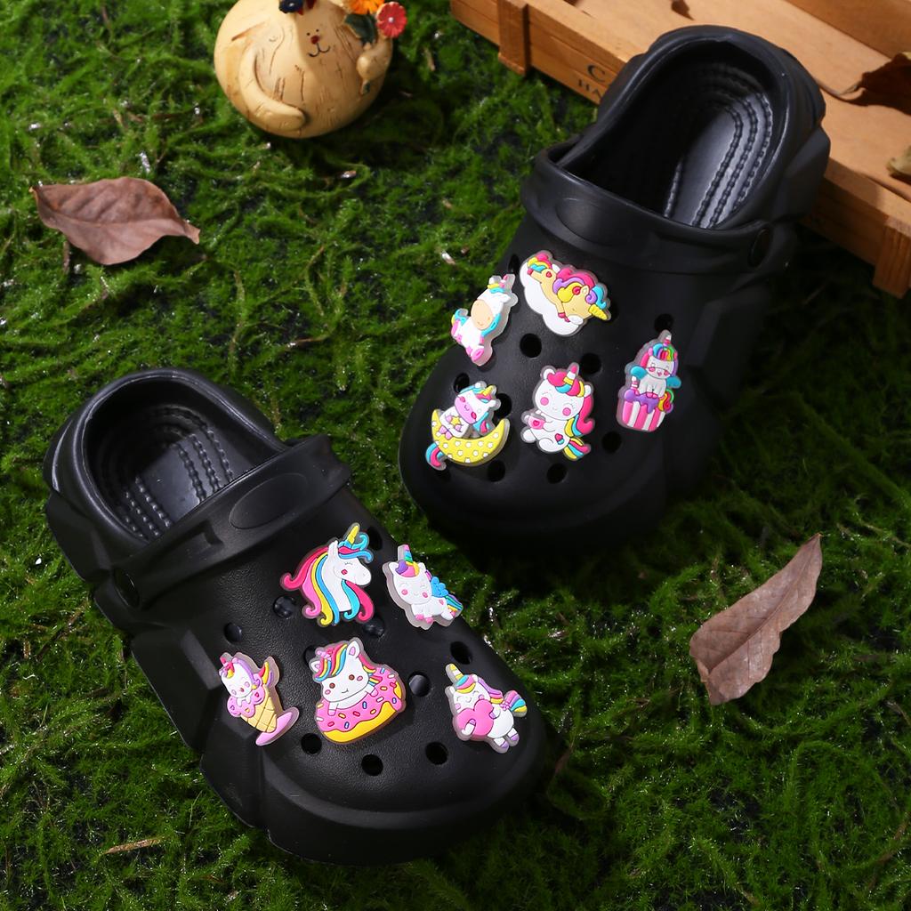 Zoccoli alla Moda Comodi per Bambina con Charms Luminosi a Cartone Animato di Unicorno, Zoccoli Antiscivolo per Interno Esterno Spiaggia Piscina 3057