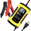 Car Battery Charger Fully-Automatic Smart Trickle Charger Battery Maintainer Pulse Repair Charger Suitable for Car/Moto/Boat/RV/SUV/ATV