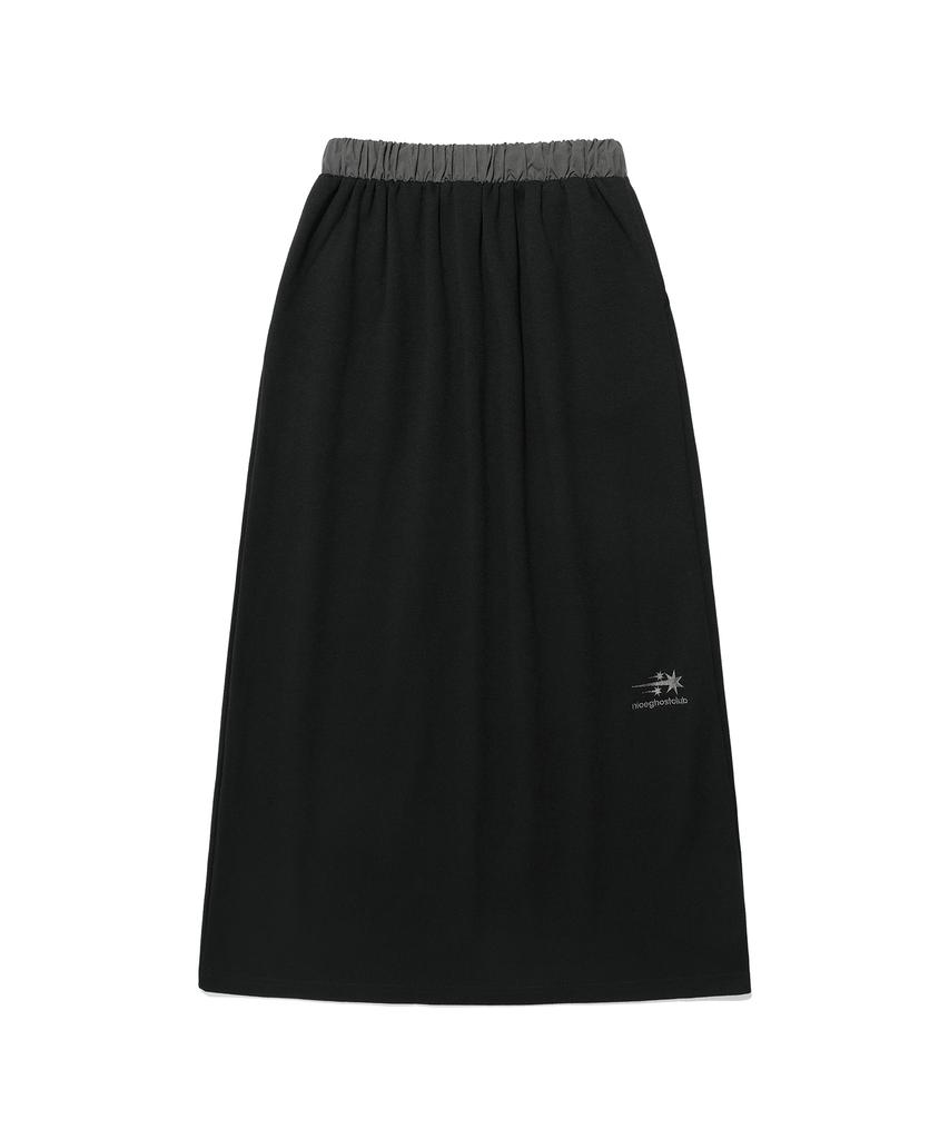 Nice Ghost Club Big Star Logo Sweat Skirt_Black(Ng2Efupa90A)