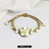 Retro Stone Flower Bracelet Female Jingdezhen Handmade Jewelry Woven Ceramic Pinched Flower Bracelet