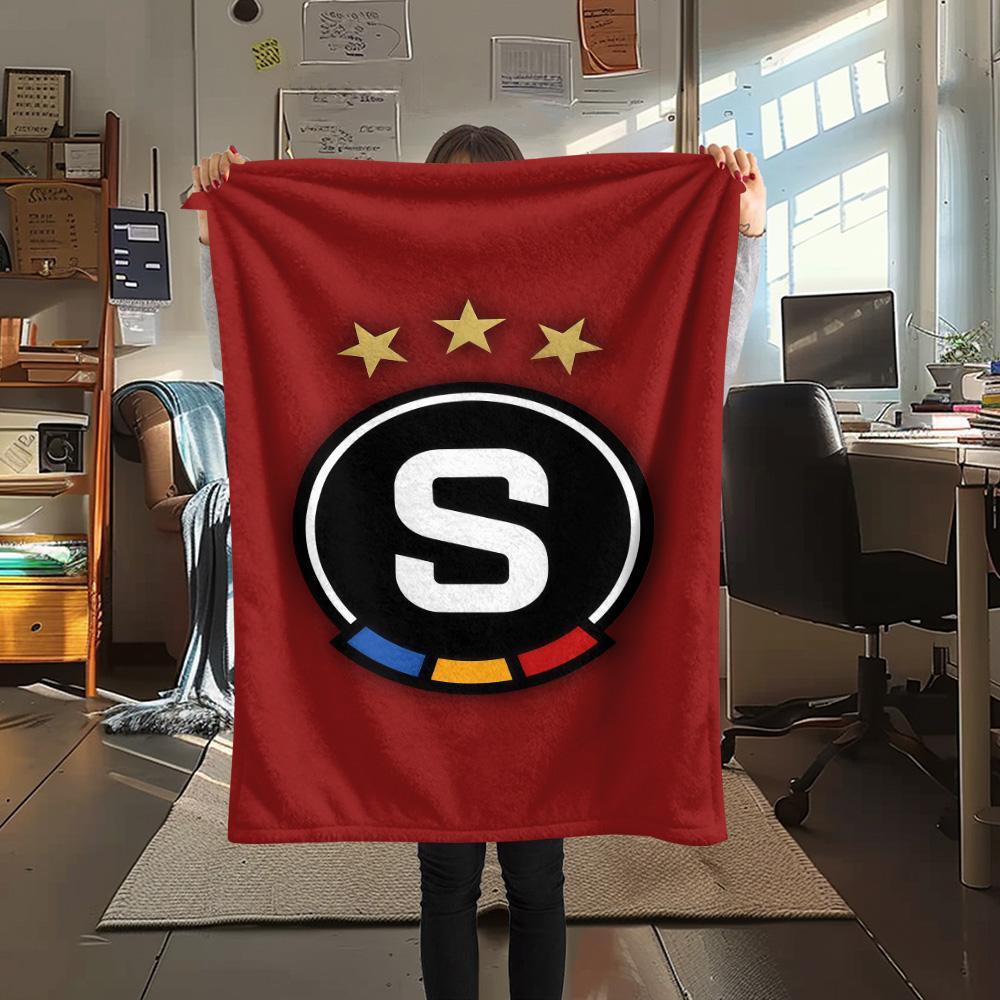 AC Sparta Praha logo  FlAannel Blanket, High quality Comfortable for All Seasons, Home Decor, Warmth and Comfort