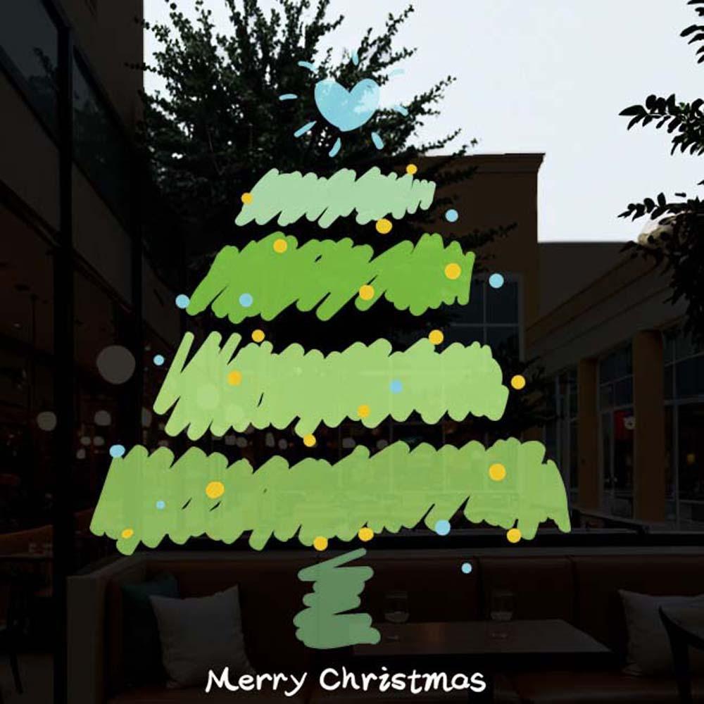 

Waterproof Glass Electrostatic Film Colorful PVC Festival Stickers Coffee House Style 1