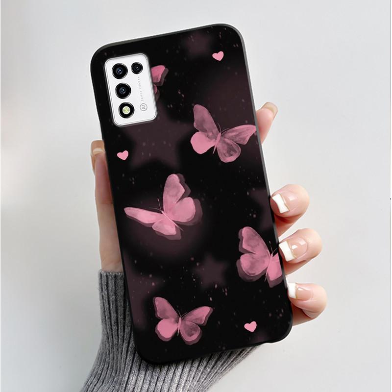 Phone Case For ZTE Libero 5G III A202ZT / Libero 5G II A103ZT Casing Fashion Butterfly Flower Black Soft TPU Case Silicone Cover