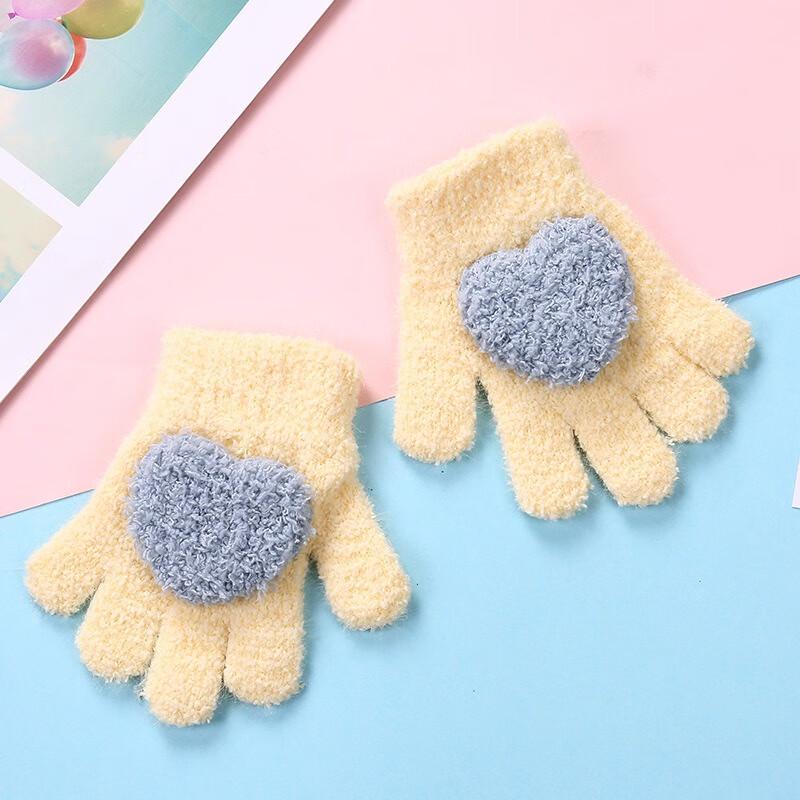 Kids' Heart-Pattern Warm Gloves