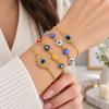LUOYUNE 18K Gold Plated Colorful Enamel Lucky Eye Charm Bracelet Turkish Inspired Vintage Link Jewelry for Women Gift