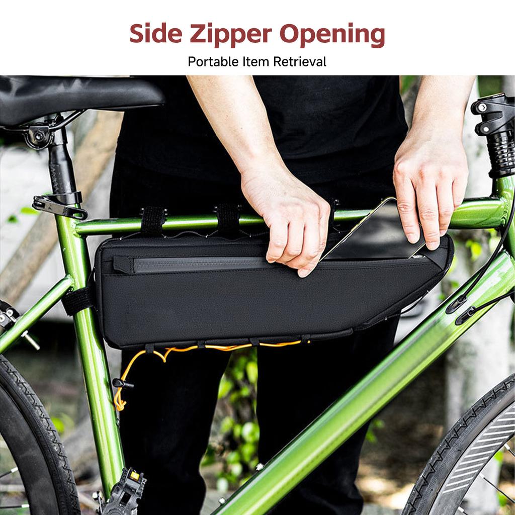 Bike Frame Storage Bag 3L Rainproof Top Tube Bag   Straps Mounting Mountain Bike Tool